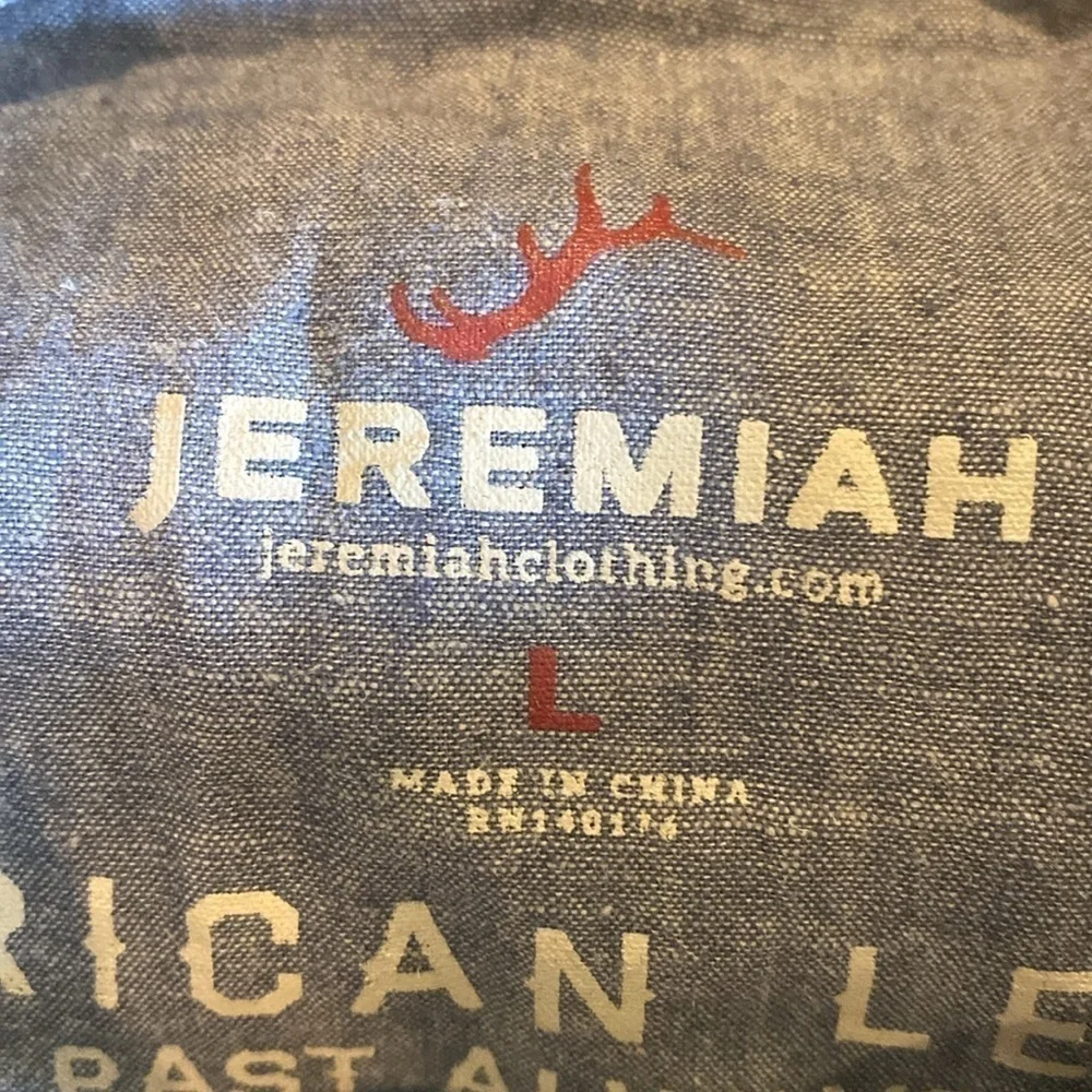 Jeremiah American Legacy Tan cotton lined Blazer flap pockets Mens Size Large L